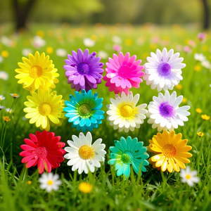Fermaglio per capelli a forma di margherita bicolore da 7,5 cm per donne e ragazze, accessorio per capelli a forma di fiore colorato - Product Image 2