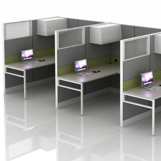 מודרני פשוט משרד ריהוט ציוד משרד מחיצת Workstation קיר מותאם אישית אלומיניום מסגרת + זכוכית + מרוכבים פנל