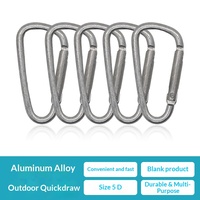 XUANLAN No. 5 Mosquetones Tipo D de Aleación de Aluminio para Mochila, Equipaje, Altavoz, Botella de Agua, Olla, de Colgado Rápido