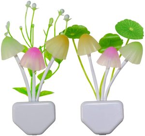 Cheap Color Changing Cute Mushroom <strong>Night</strong> <strong>Light</strong> Flower Wall Lamp <strong>Plug</strong> in Sensor LED <strong>Night</strong> <strong>Light</strong> for Bedroom Bathroom - Product Image 1