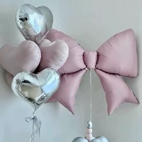 Matte Große Schleife Helium-Folienballon für Geburtstagsfeiern, Eventdekoration und Überraschungsarrangements im Prinzessinnen-Stil