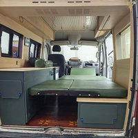 Sofá Cama en Forma de L para Autocaravana, Asiento con Colchón de Cuero PVC Impermeable, Cama Modificada para RV, Color Personalizable para Conversión de Autocaravana