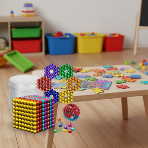 Jeu de boules magnétiques, Kit de 216 pièces, jouet anti-stress pour enfants et adultes, blocs de construction, ensemble de puzzles créatifs - Product Image 3