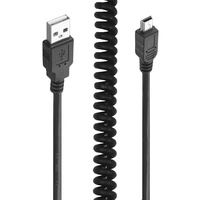 Cable de Extensión Mini USB 2.0 de Alta Calidad con Malla de Protección de Resorte, Revestimiento de PVC y Conductor de Cobre Puro para Cámara