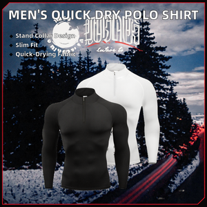 Camisa de Compresión de Manga Larga para Hombre, Camisa Ajustada de Secado Rápido con Patrón Sólido para Gimnasio, Polo para Otoño, Correr, Culturismo, Músculo - Product Image 2