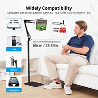 Support de montage au sol pour tablette pliable à bras Long 2023, support en alliage d'aluminium pour téléphone en direct pour 4-7 360-7.9 pouces, nouveauté 14.5