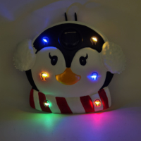 Lumière solaire LED extérieure étanche en forme de pingouin Père Noël en métal pour la décoration de jardin de Noël, idéale pour la cour et les allées