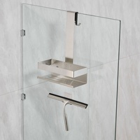 Étagère de salle de bain en acier inoxydable brossé monocouche pour usage domestique et raclette à verre avec capacité de 10 kg