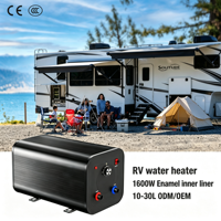 Chauffe-eau électrique 20L pour camping-car, chauffe-eau pour caravane 12V 110V double alimentation avec affichage numérique pour cabane hors réseau, usine ODM