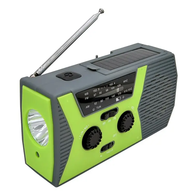 AM/FM NOAA rádio de emergência com manivela, rádio lanterna para SOS, rádios solares portáteis, carregador de celular com energia própria