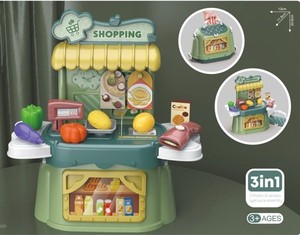 Mini <span class=keywords><strong>tienda</strong></span> de compras 3 en 1 para niños, nuevos productos, 24 Uds., juego de juguetes para jugar a las casitas con bolsa portátil para regalo de cumpleaños para niños - Product Image 2