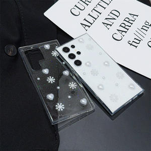 Funda para Teléfono Móvil <span class=keywords><strong>Samsung</strong></span> S26 Ultra S25FE, Diseño de Corazón con Gotas de Pegamento y Copos de Nieve Brillantes, Protección 360, Transparente, A17, Simple y Suave - Product Image 2