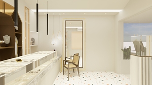 Venta al por mayor de vitrinas de joyería de lujo Mesa de exhibición de cristal con cajones Joyería Diseño de interiores - Product Image 4