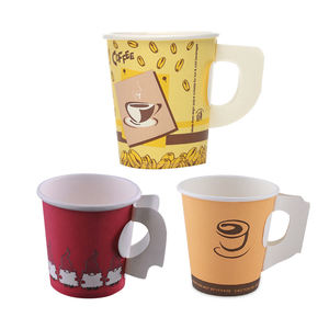 نوعية جيدة المطبوعة مغلفة للماء تدوير القابل للتصرف حفل زفاف أوراق لطيفة أكواب شاي وصحون مع مقابض - Product Image 3