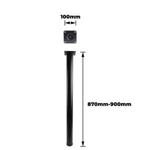 60x870mm Round Black Breakfast Bar <strong>Leg</strong> - Product Image 2