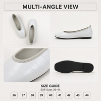 Birotzxiues Ballerines à bout carré gaufré pour femme, à enfiler, blanc, noir, talon bas, confortables, respirantes, taille européenne 36-44