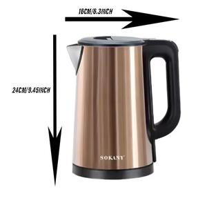 Bouilloire électrique sans fil en acier inoxydable double paroi, 2200V, >2,0L, 1500W, pour usage extérieur, avec contrôle de la température, design coloré - Product Image 2