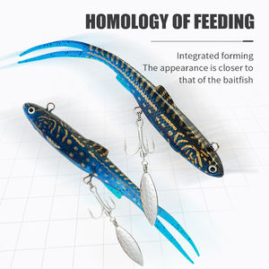 LUSHAZER Leurre de pêche en plastique souple coulant 26g 140mm appât de pêche pour bar truite brochet appât artificiel en caoutchouc - Product Image 2