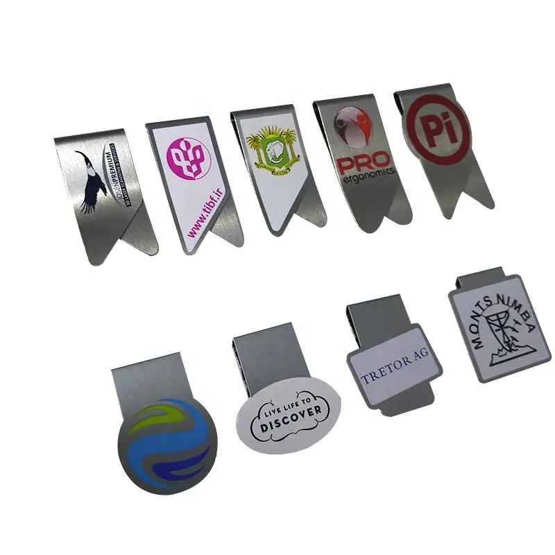 Hochwertige verschiedene Designs Kunden spezifische Notizbuch marke Metall clip