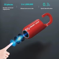 Candado con huella dactilar para equipaje y muebles, recargable por USB, bloqueo inteligente de larga duración, para maleta, mochila, contraseña, antirrobo