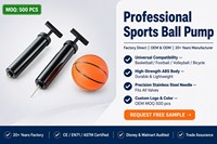 Pompe à ballon JUNYE double action, gonfleur d'air portable avec aiguilles et manomètre, pour basketball, football, volley-ball, en matériau PP, logo personnalisé