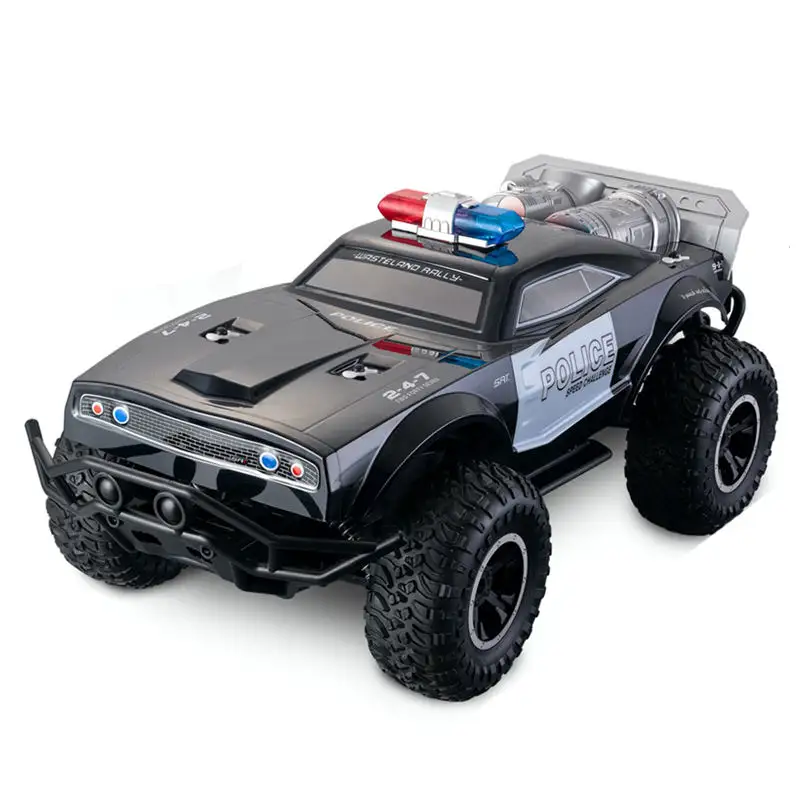 Rc araba 1:8 2.4G 4WD 30km/saat, radyo kontrol polis arabası, rc canavar kamyon kaya paletli oyuncaklar çocuklar için 2023 yeni