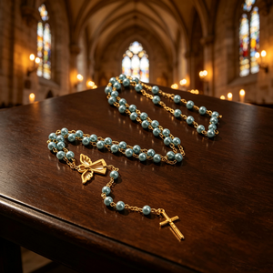 Accessoires de luxe élégants et magnifiques en acrylique coloré avec Saint Benoît pour la création de grands chapelets religieux catholiques - Product Image 5