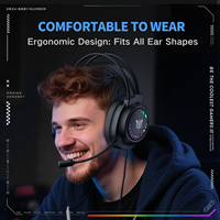 Casque de jeu ONIKUMA X92 supra-auriculaire avec éclairage RVB, 20 Hz-20 kHz, USB + 3,5 mm, filaire, avec micro