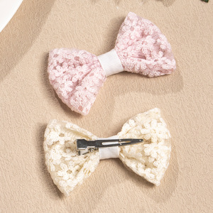 Tessuto semplice con fiocco ricamato in Mesh molletta per capelli per bambini accessori per capelli nuovo Design per bambini - Product Image 3