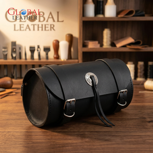 GLOBAL LEATHER Vintage Style Motorcycle Leather Saddle Bag Genuine Leather Material Waterproof High Quality Quick Dry Breathable - Product Image 1