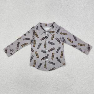 Boutique Grey dog print Top for <b>Baby</b> <b>Boy</b> Long Sleeve Infant Pullover Winter Children's Clothe - Product Image 3