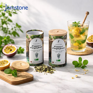 Boîte ronde biodégradable de haute qualité, design personnalisé, pour thé aux herbes, café, emballage de tube, tube en papier cylindrique avec couvercle en bois - Product Image 2