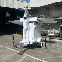 Tour d'éclairage solaire avec batterie de 8,04 kWh, 4x100W LED, panneau solaire de 1470W pour l'éclairage des chantiers de construction, des routes et des sites miniers