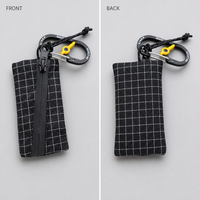 Mini porte-clés en nylon avec mousqueton, pochette zippée pour clés et pièces de monnaie