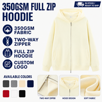 Sweat à capuche pour homme MA8081 350 g/m² en coton et polyester avec double fermeture éclair, logo personnalisé, vente en gros, streetwear vierge, sweat à capuche de haute qualité pour homme