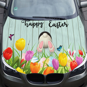 Funda para Capó de Coche Personalizada de 5x4 pies con Diseño de Conejo de Pascua, Ideal para Festivales, Deportes y Juegos, Apta para la Mayoría de los Coches y SUVs, el Mejor Regalo - Product Image 4