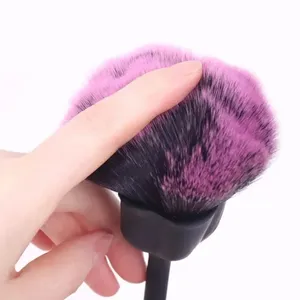 Pincel de Uñas de Lujo con Forma de Rosa Dorada, Pelo Sintético Ovalado, Mango Metálico, Férula Rizada, Herramienta Profesional Suave para Arte de Uñas - Product Image 3