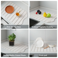 Tapis de bain pliable en pierre CC compact et facile à ranger, super absorbant en terre de diatomée, tapis antidérapant pour table
