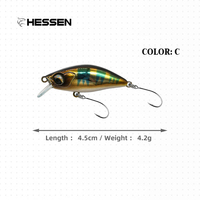 Leurre de surface Hessen H21 4,5 cm 4,2 g Hard Crank Bait Swim Baits pour brochet et black-bass, double hameçon, leurre de surface MINO