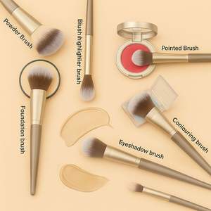 Juego de Brochas de Maquillaje Veganas Portátiles Personalizadas de 15 Piezas con Bolsa, Cerdas Súper Suaves, Pedidos con MOQ Bajo para Uso Facial y Ocular - Product Image 2