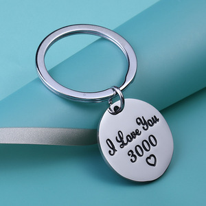 נירוסטה אני אוהב אותך 3000 לב מפתח שרשרת לאוהבי חברה החבר מותאם אישית לוגו מפתח שרשרת כלב תג מפתח טבעות - Product Image 3