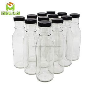 Bán Sỉ Chai Nước Sốt BBQ Bằng Thủy Tinh Tương Cà Tròn Trong Suốt 12Oz 360Ml Chai Nước Sốt Ớt Cổ Tròn Dài Có Nắp Nhựa - Product Image 1