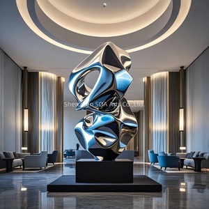 Scultura Astratta in Acciaio Inossidabile, Grande Opera d'Arte in Bronzo per Giardini di Hotel, Interni ed Esterni, Artigianato Moderno in Metallo Personalizzato - Product Image 3