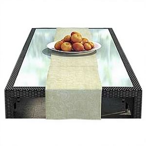 Chemin de table NIZZA beige 100% polyester 236x28cm pour usage intérieur/extérieur - Product Image 1