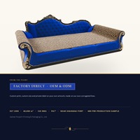 Lit-griffoir élégant en carton pour chat, type chaise longue, avec dossier artistique, pour chats d'intérieur, vente en gros, direct usine