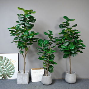 L962 Hete Verkoop Vervalste Groene Vogelparadijs Potplant <span class=keywords><strong>In</strong></span> Zwarte Pot Kunstmatige Tropische Palmboom Voor Binnen Buiten
