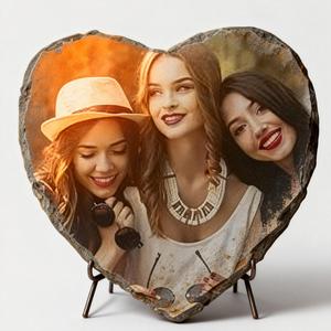 Cadre en ardoise en forme de cœur pour sublimation, plaque photo en ardoise naturelle pour décoration intérieure, cadeau, artisanat en pierre personnalisé, usine - Product Image 1