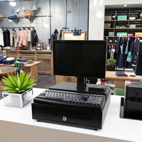 PS-3012S sistem satu POS Intel J1900 Quad Core Printer Thermal bawaan Register uang tunai ritel garansi 1 tahun Windows 10/11/Linux