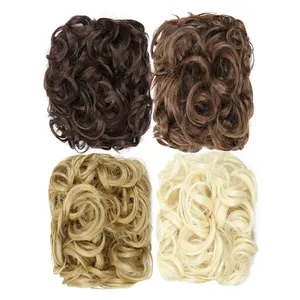 Messy Knot Clip In Hair Extension 2 Kam Krullend Chignon Synthetisch Haar Rommelig Chignon Voor Vrouwen Bruiloft