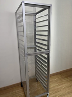Chariot de rangement commercial en acier inoxydable à niveaux personnalisables pour plateaux de cuisson